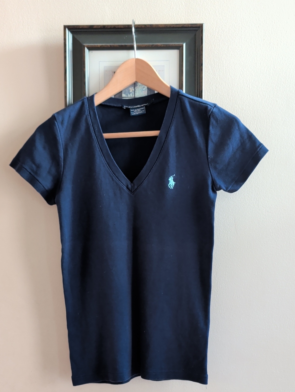 NWOT Ralph Lauren Classic V-Neck Polo Tee - Navy